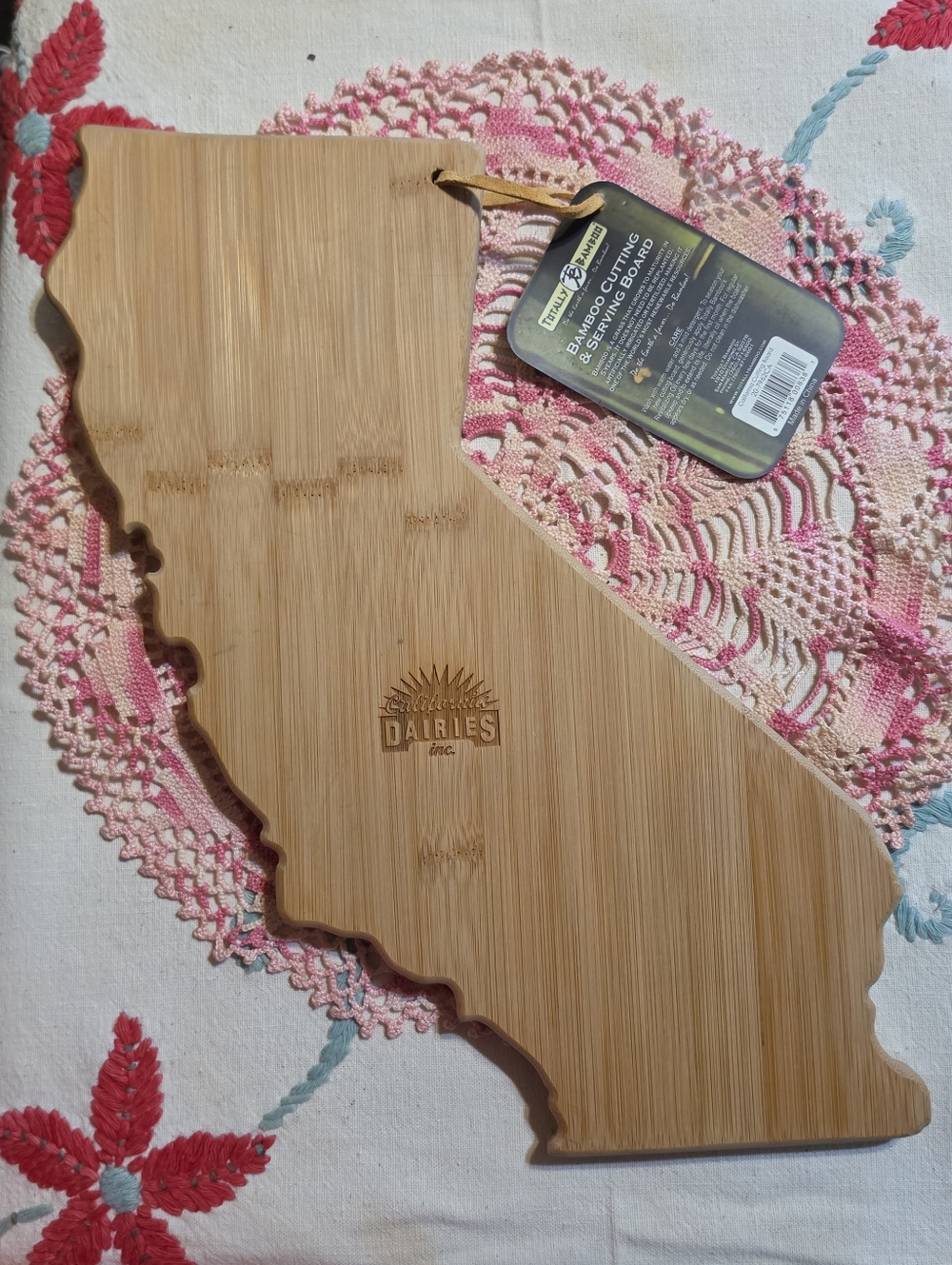 Dairies Inc. Bamboo Cutting/Serving Board - California Shape, Natural